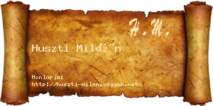 Huszti Milán névjegykártya